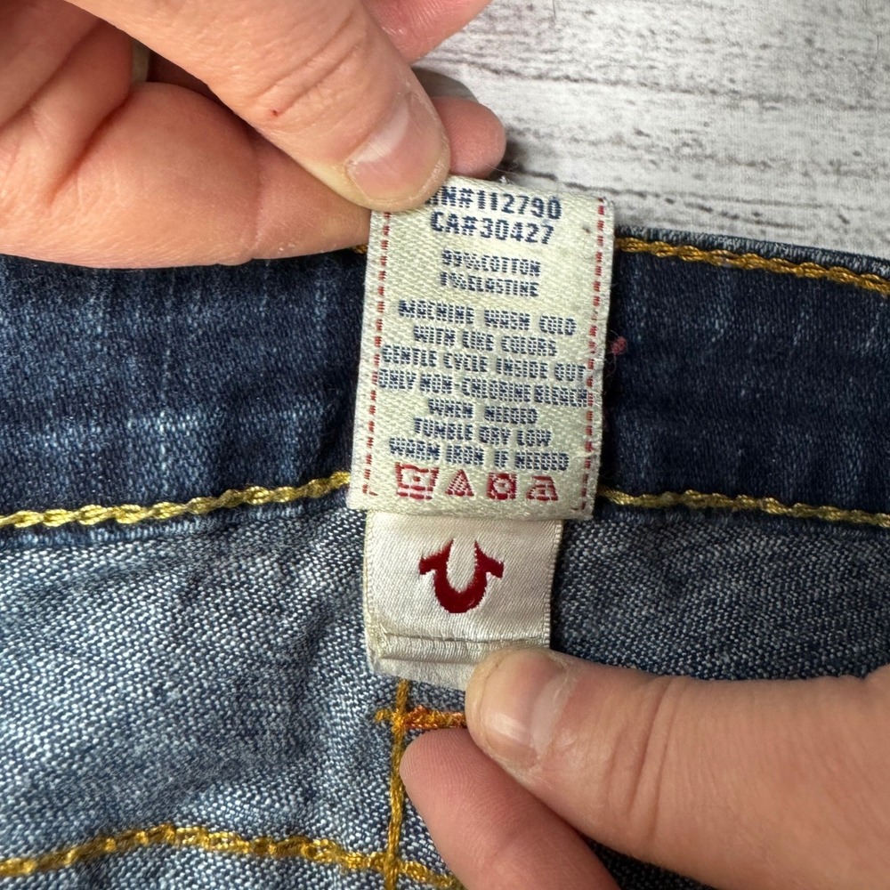 True Religion Womens Low Rise Bootcut Jeans Dark Wash Blue Size 29 Made in USA - Picture 5 of 11